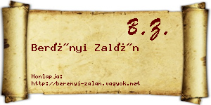 Berényi Zalán névjegykártya
